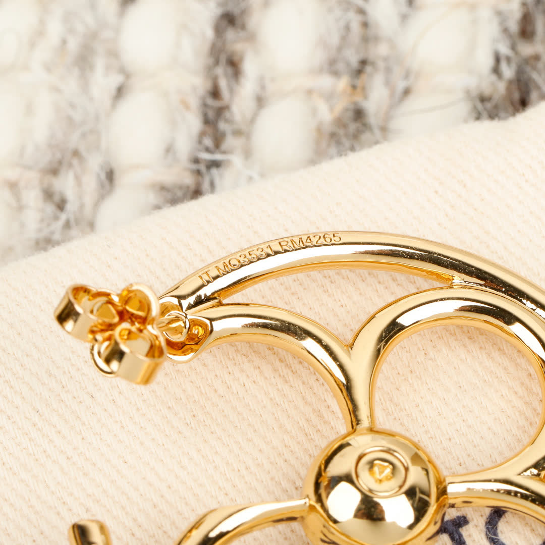 Louis Vuitton Gold Tone Earrings